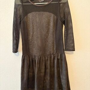 GUESS Y2K grunge mini dress with fishnet sleeves size XS